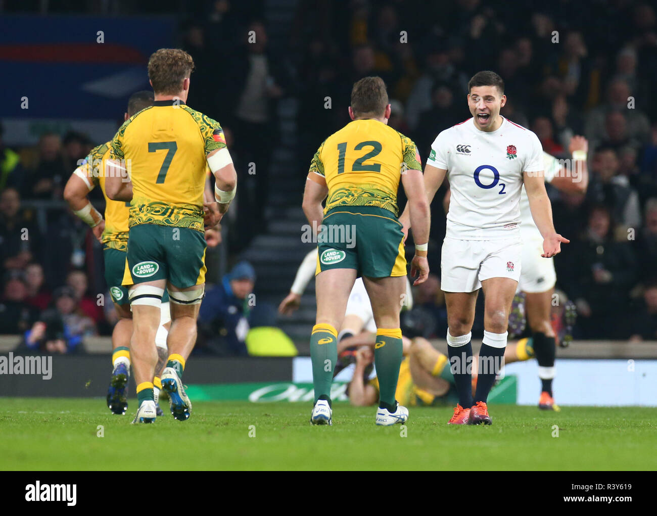 Londres, Royaume-Uni, 24 novembre 2018 Ben Youngs de l'Angleterre célèbre en Angleterre, essayez avec l'Australie à'Omua pendant 183 International entre l'Angleterre et l'Australie à Twickenham , , Londres, Angleterre le 24 Nov 2018. Action Crédit photo : Action Crédit C Sport Sport Foto/Alamy Live News Banque D'Images Londres, Royaume-Uni, 24 novembre 2018 Ben Youngs de l'Angleterre célèbre en Angleterre, essayez avec l'Australie à'Omua pendant 183 International entre l'Angleterre et l'Australie à Twickenham , , Londres, Angleterre le 24 Nov 2018. Action Crédit photo : Action Crédit C Sport Sport Foto/Alamy Live News Banque D'Images