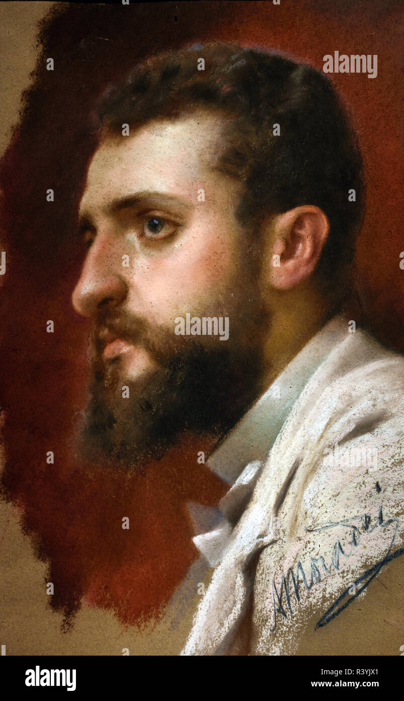 Portrait de Vittorio Guaccimanni par Arturo Moradei 1840-1901 l'Italie, l'italien. Banque D'Images
