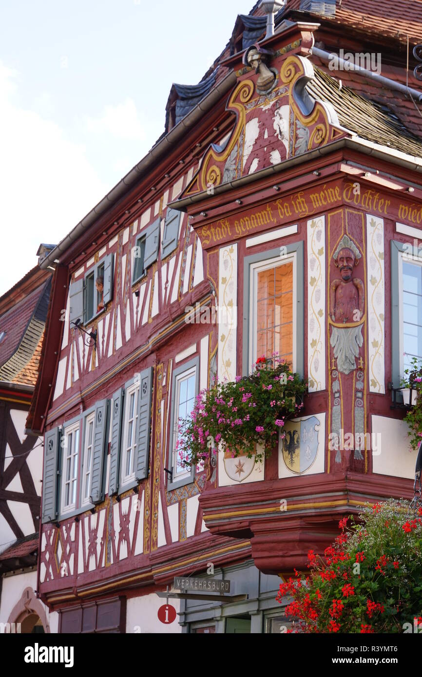 Einhardhaus - historique de la maison à pans de bois de la vieille ville Banque D'Images