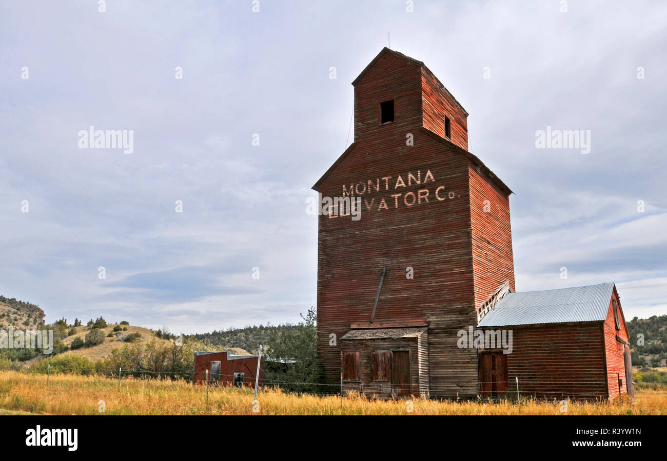 Montana Montana, aux États-Unis. L'élévateur à grain Elevator Co. Banque D'Images