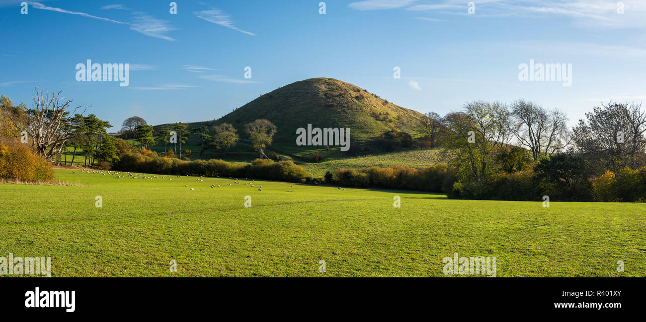 Summerhouse Hill, une caractéristique en forme de cône de la Kent Downs et plus large des North Downs près de Folkestone. Banque D'Images