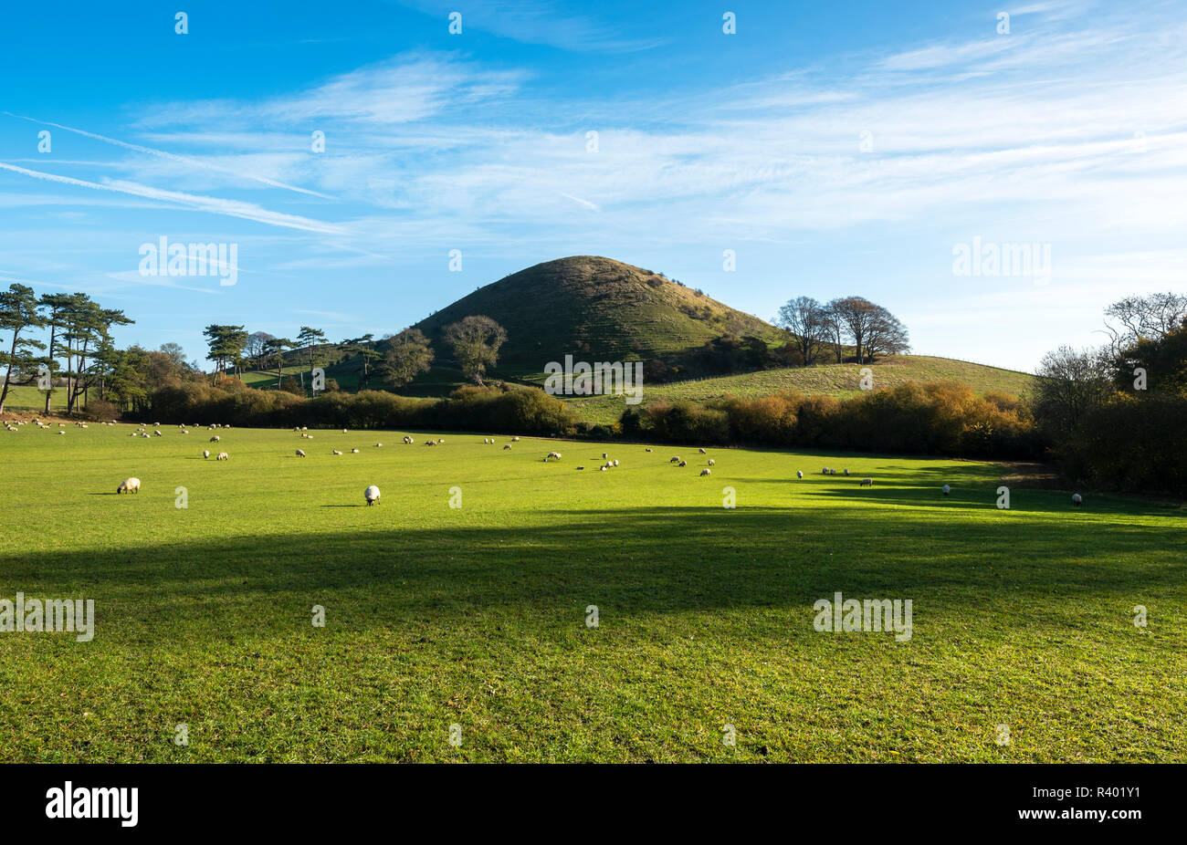 Summerhouse Hill, une caractéristique en forme de cône de la Kent Downs et plus large des North Downs près de Folkestone. Banque D'Images