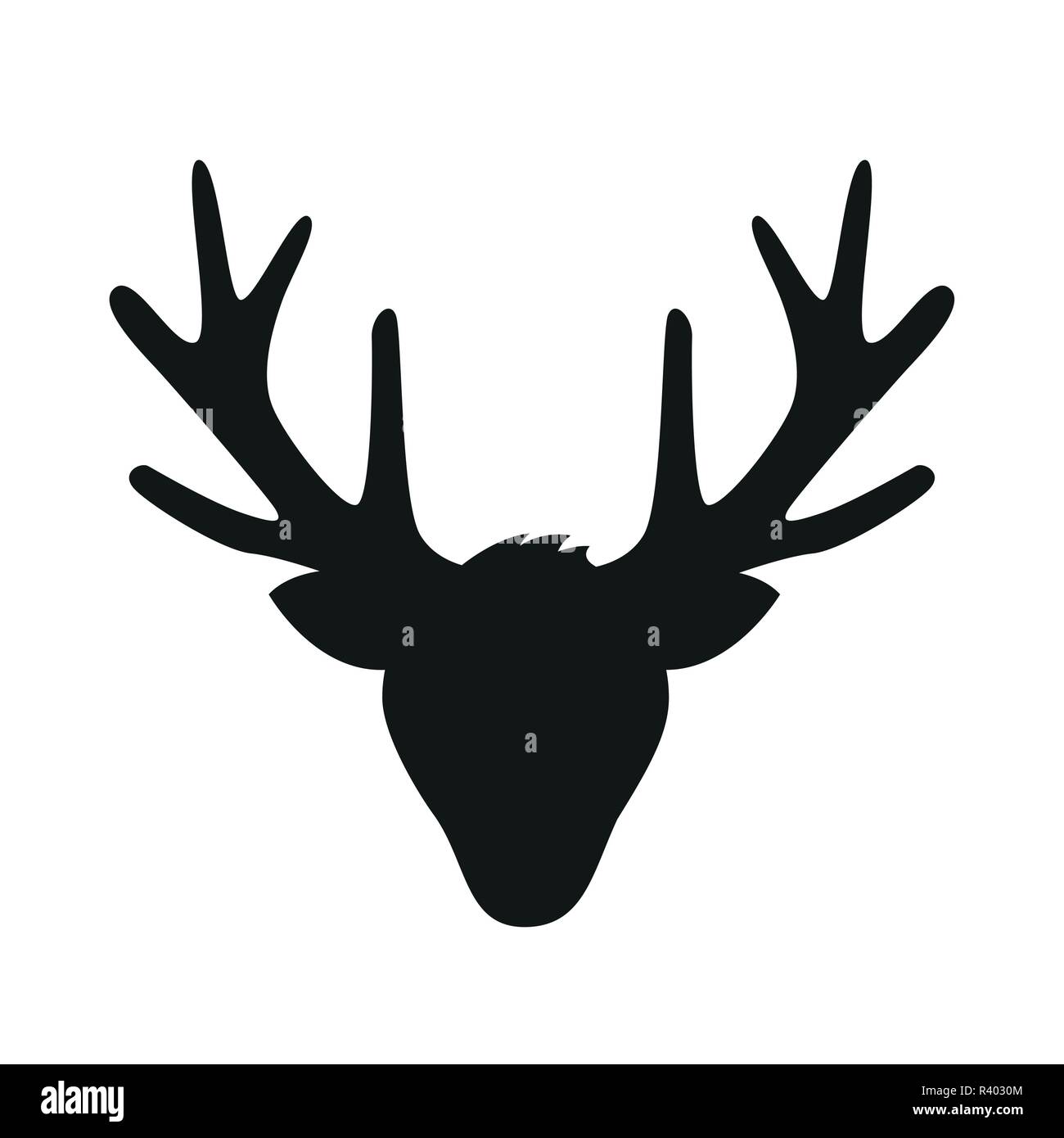 Tête de renne avec de grands bois d'ossature isolé sur fond blanc vector illustration EPS10 Illustration de Vecteur