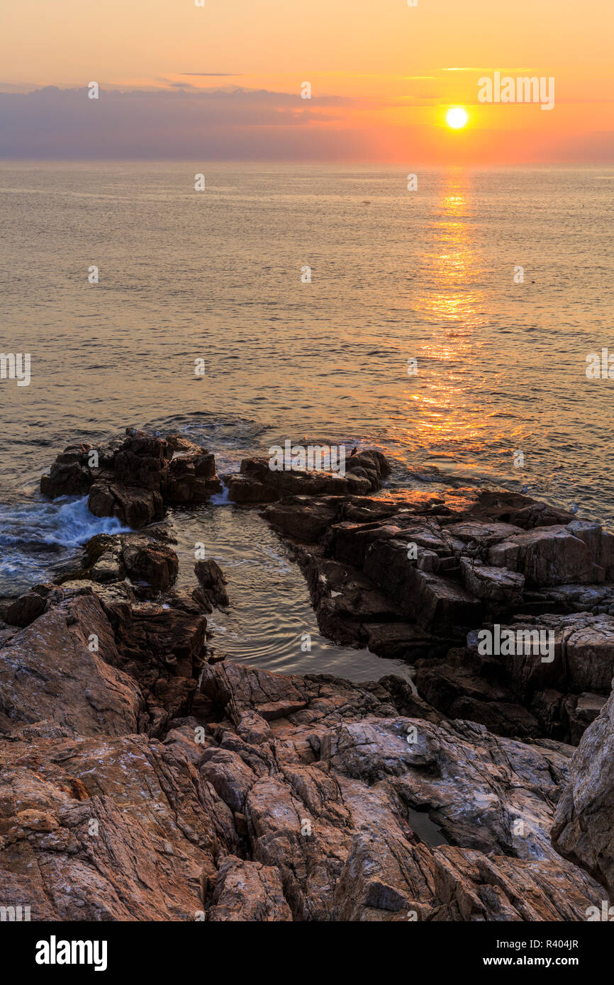 L'aube sur l'île de Appledore, Maine. Îles de hauts-fonds. Banque D'Images