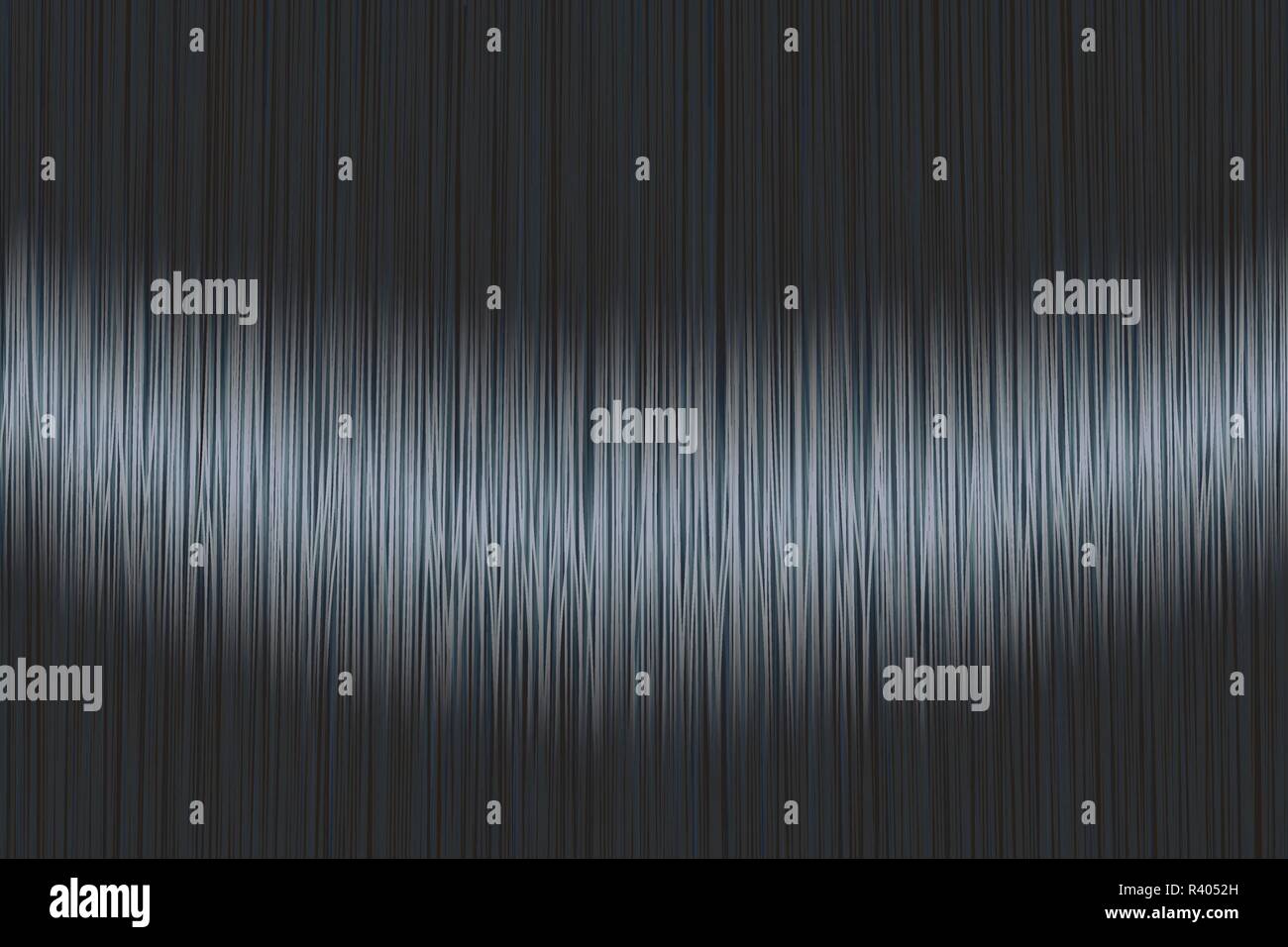 Noir bleu brun réaliste tout droit avec la texture des cheveux brillant brillant détail. Vector illustration. Illustration de Vecteur