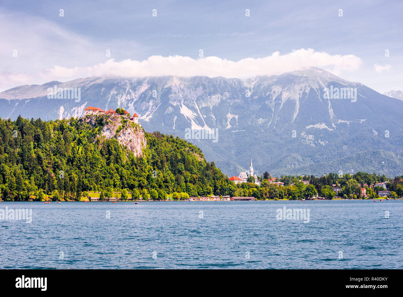 Le Château de Bled au lac de Bled en Slovénie Banque D'Images