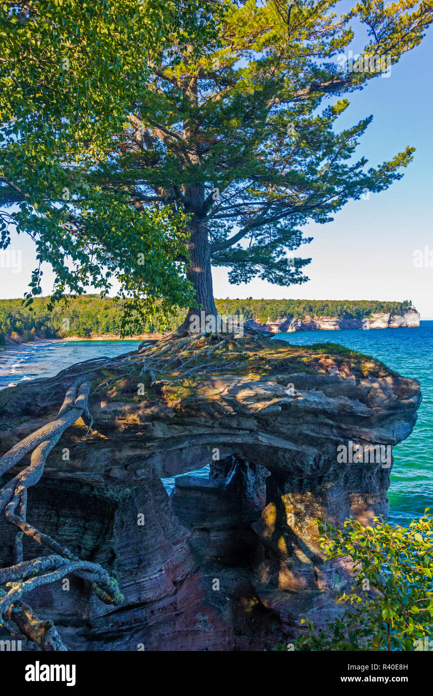 Le Michigan, le Pictured Rocks National Lakeshore, chapelle Rock Banque D'Images