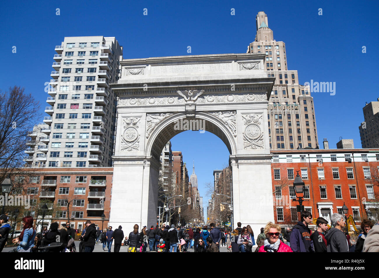 Washington Square Arch, Washington Square Park, Greenwich Village, New York, USA Banque D'Images