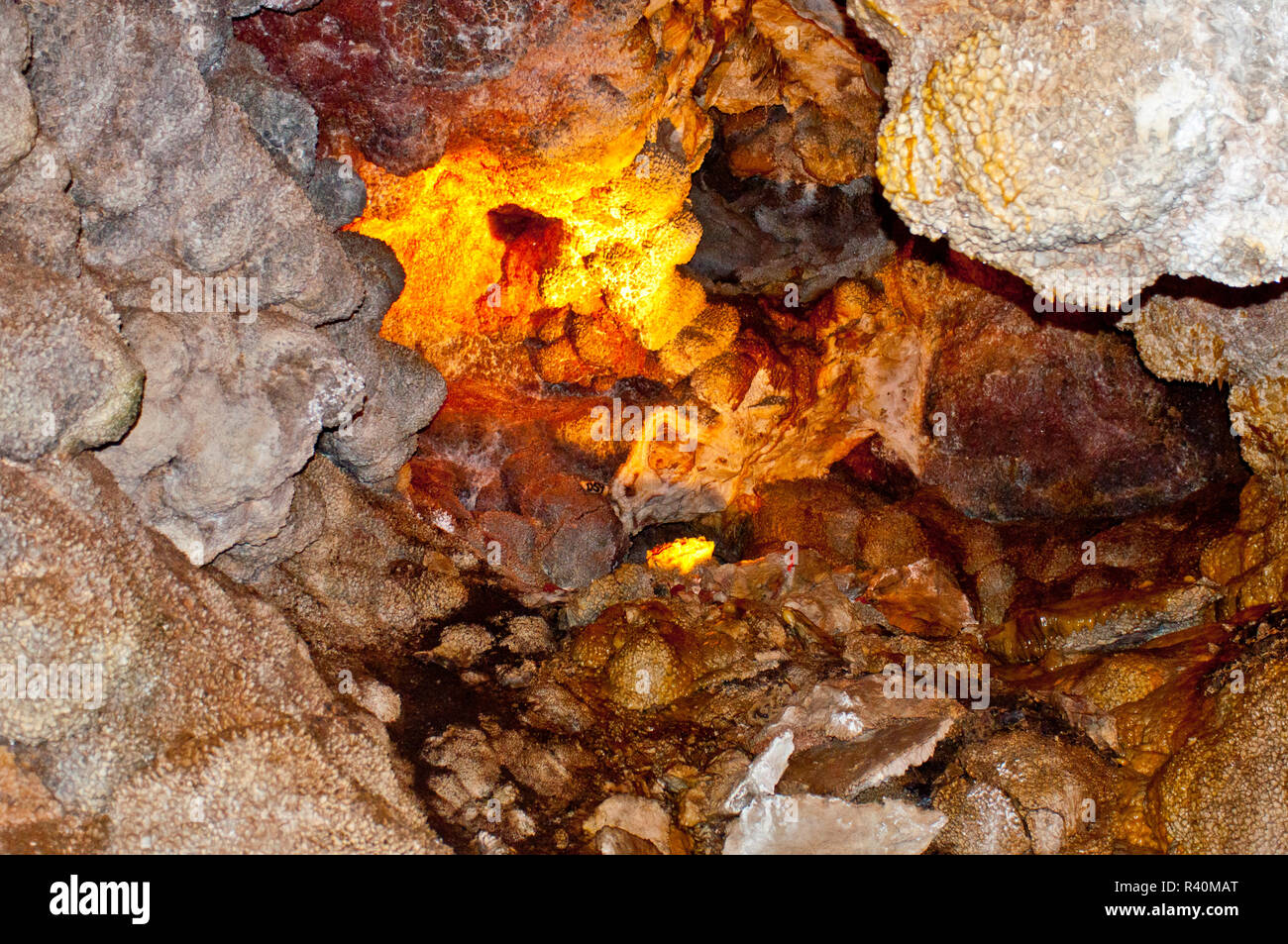 USA, Dakota du Sud, Custer, Jewel Cave National Monument, visite panoramique, la formation pop-corn Banque D'Images