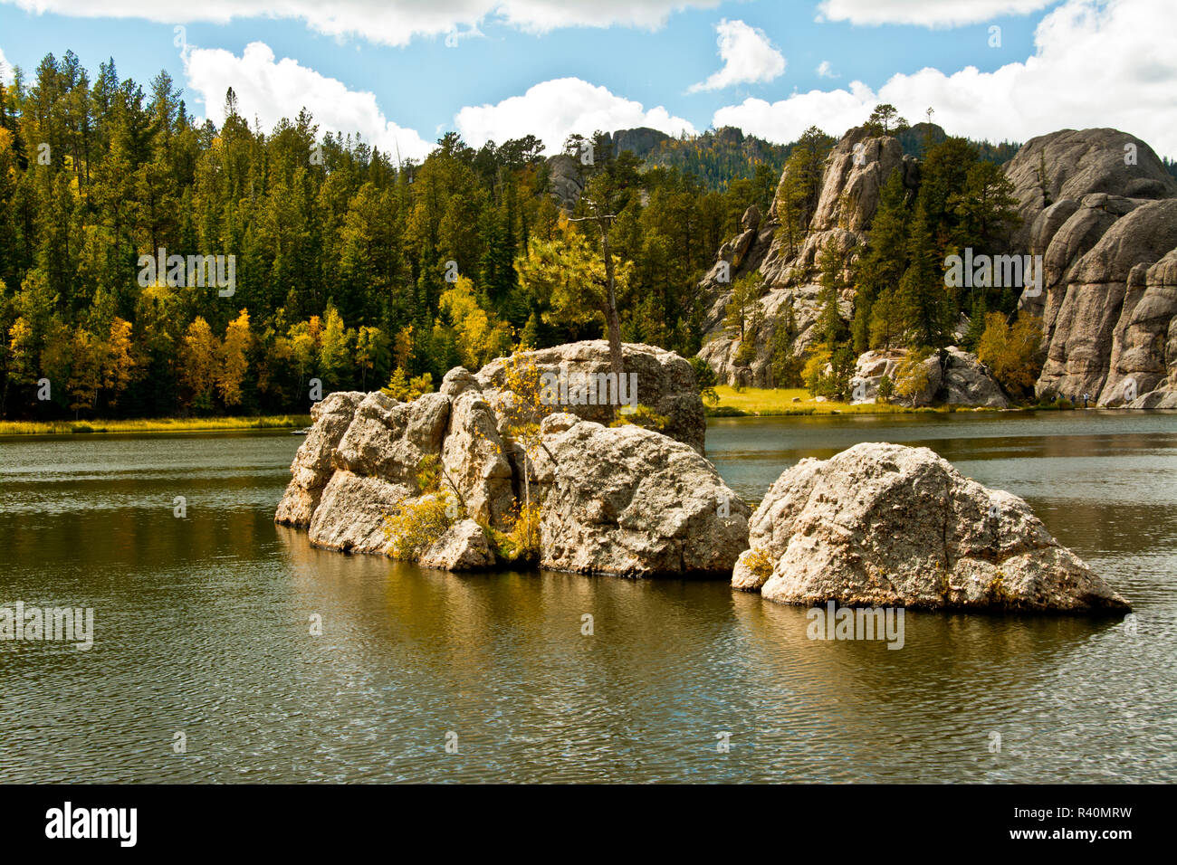 Au début de l'automne, Sylvan Lake, Custer State Park, Black Hills National Forest, South Dakota, USA Banque D'Images