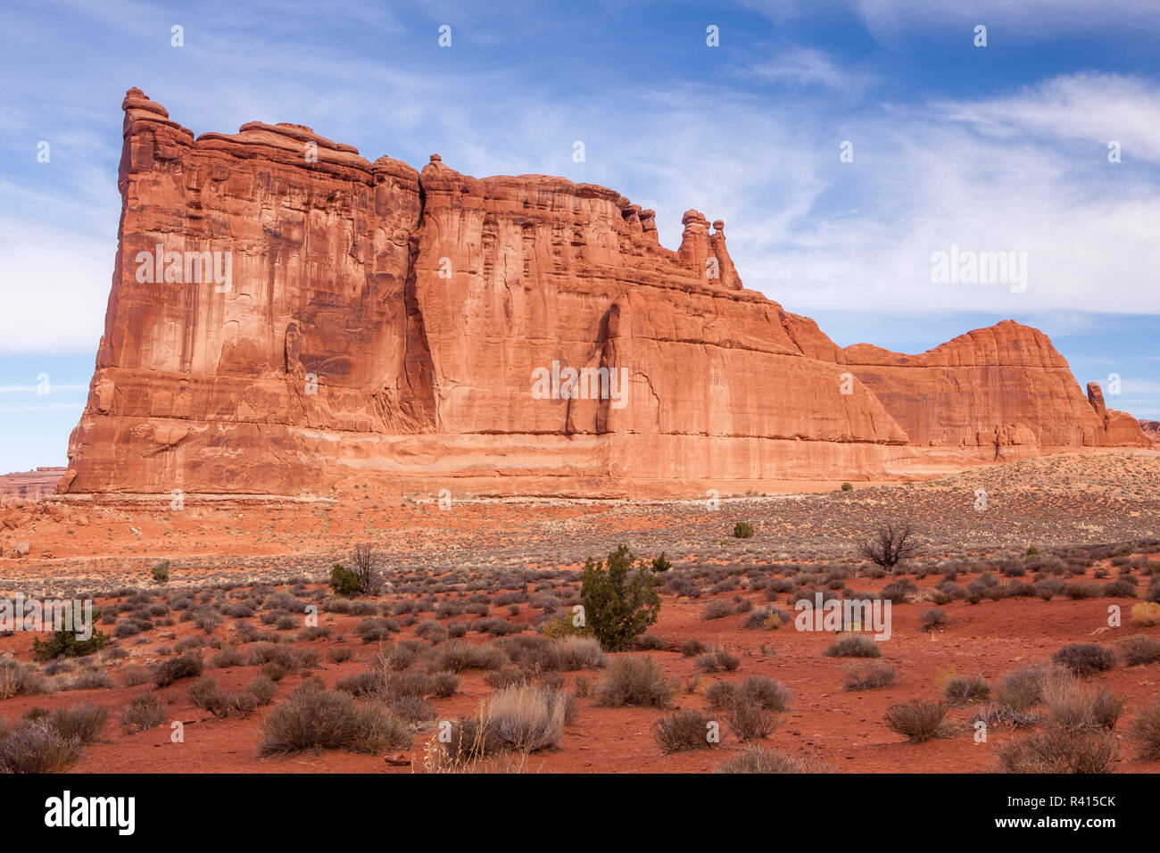 USA, Utah, Moab, Arches National Park. Tour de Babel Fin Banque D'Images