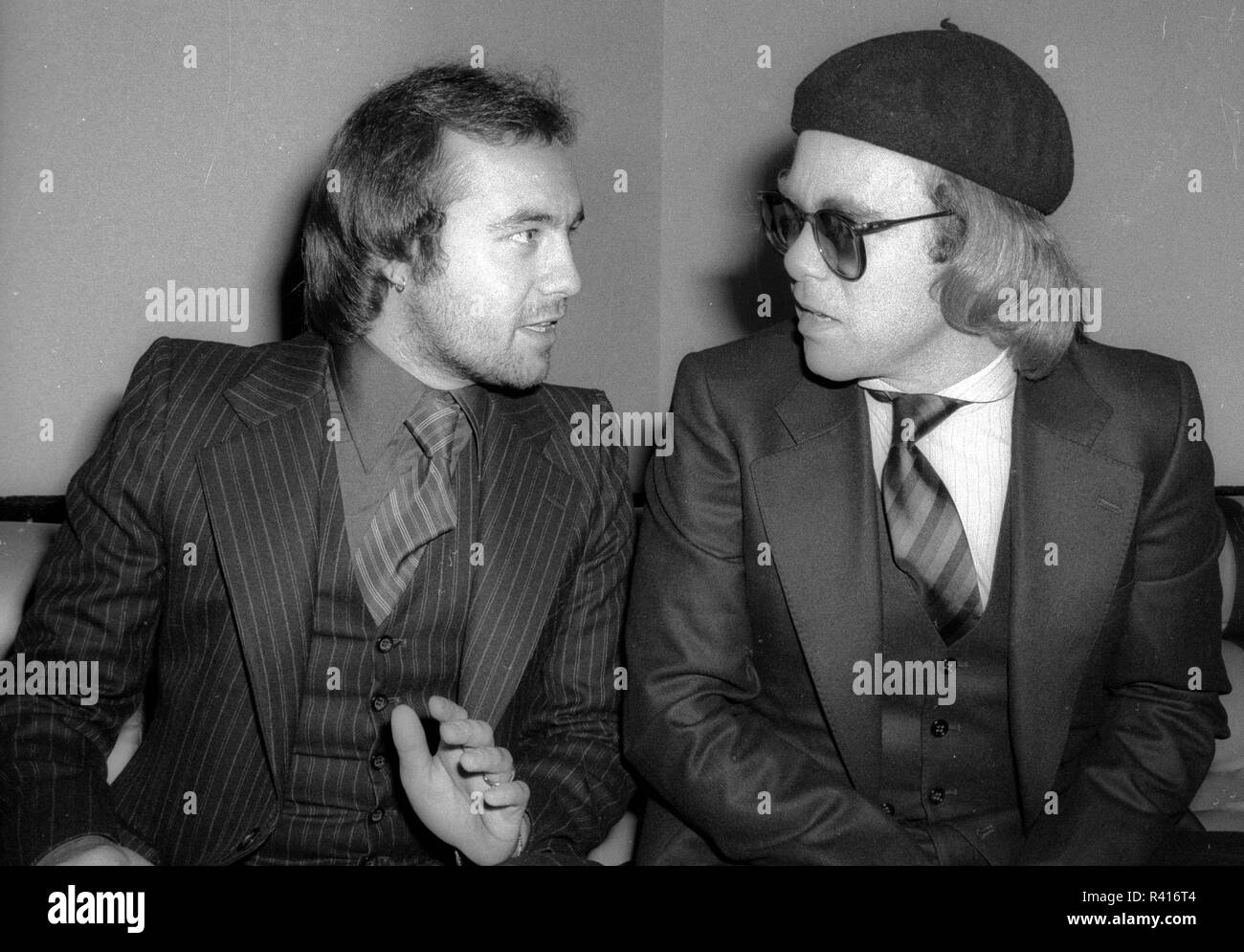 Bernie Taupin Elton John 1977 Photo par Adam Scull/PHOTOlink.net Banque D'Images