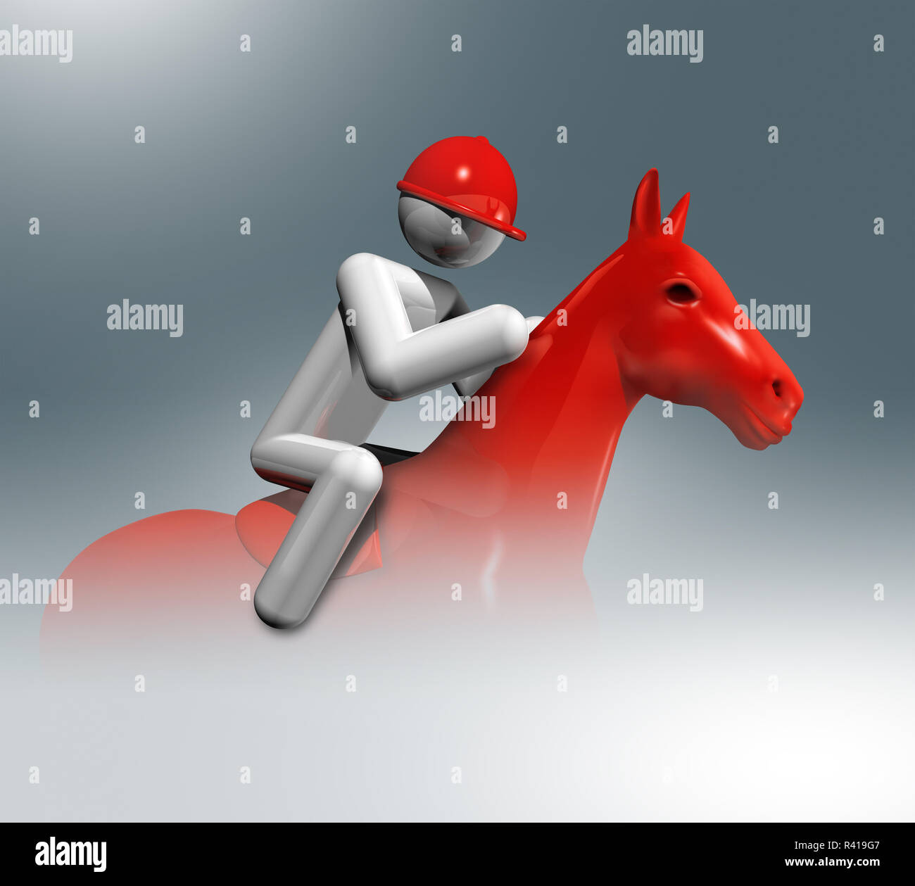 Equestrian Jumping 3D Symbole, sports olympiques Banque D'Images