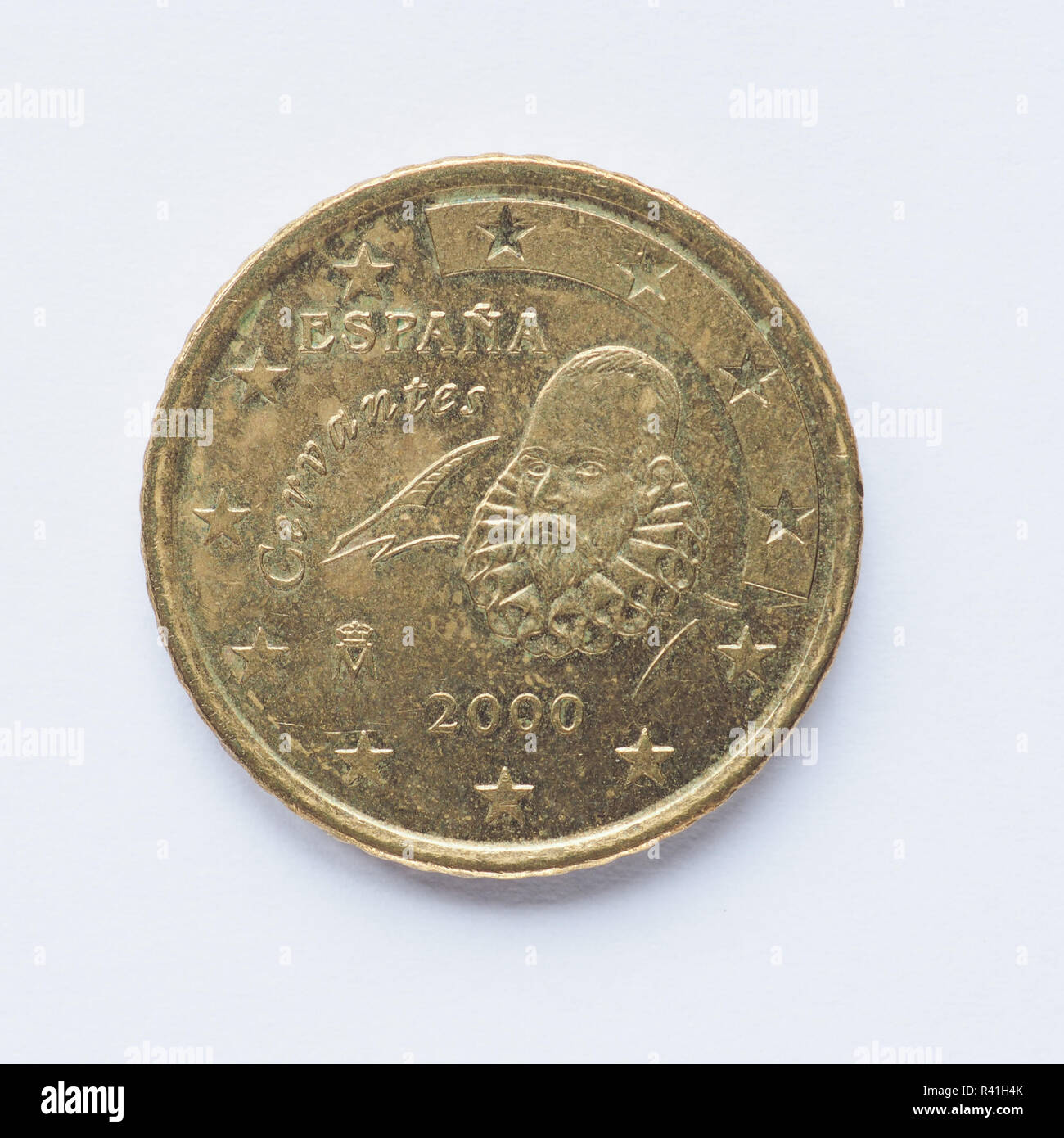 Pièce de 50 cents en espagnol Banque D'Images