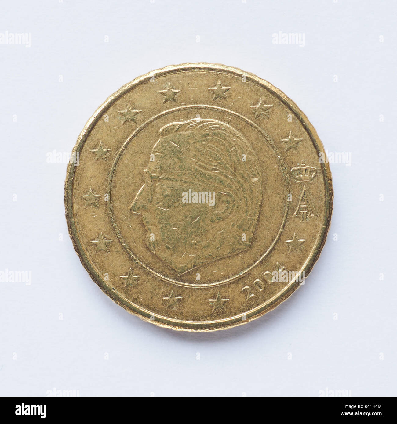 Pièce de 50 cents belge Banque D'Images