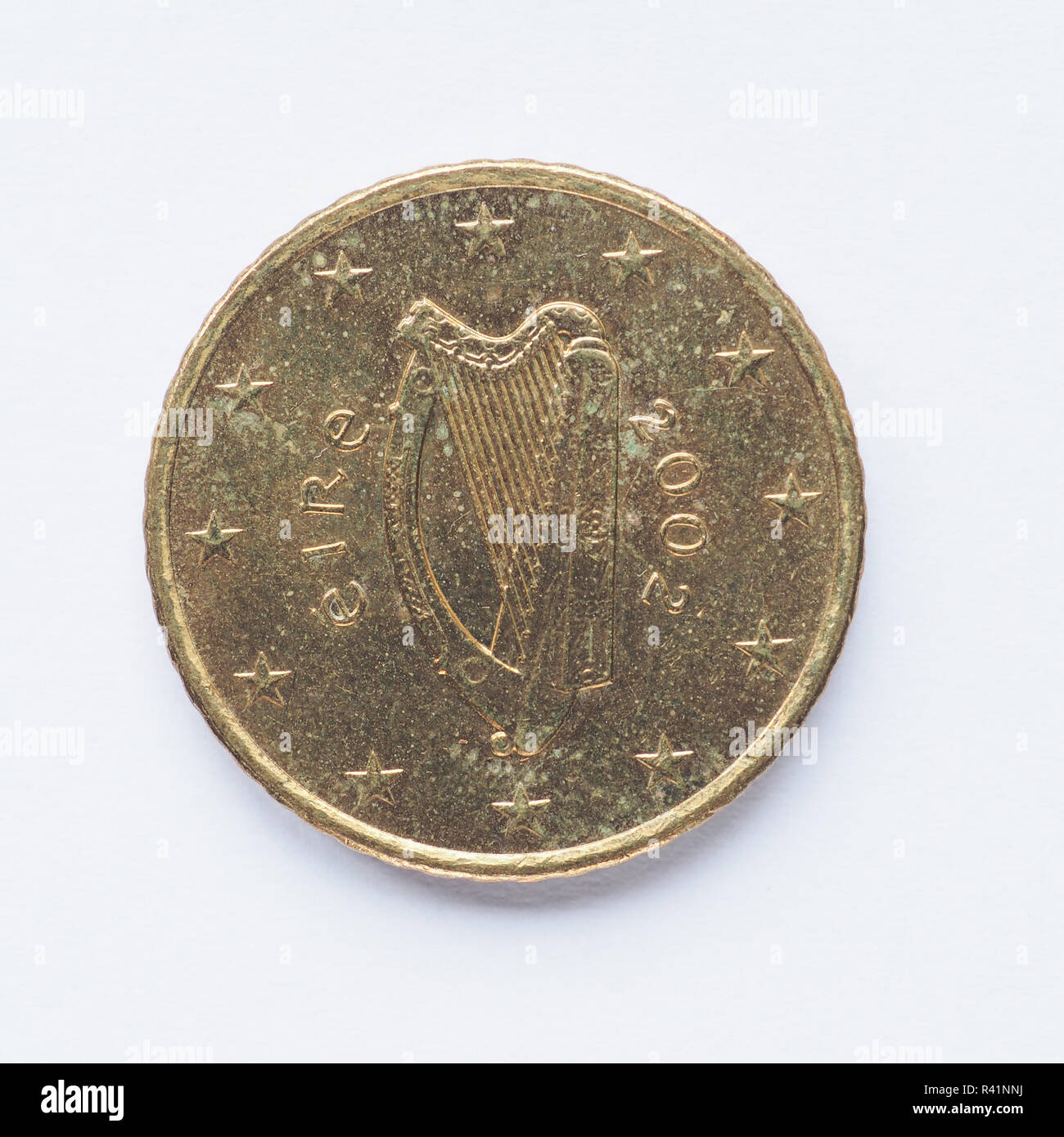 Pièce de 50 cents irlandais Banque D'Images