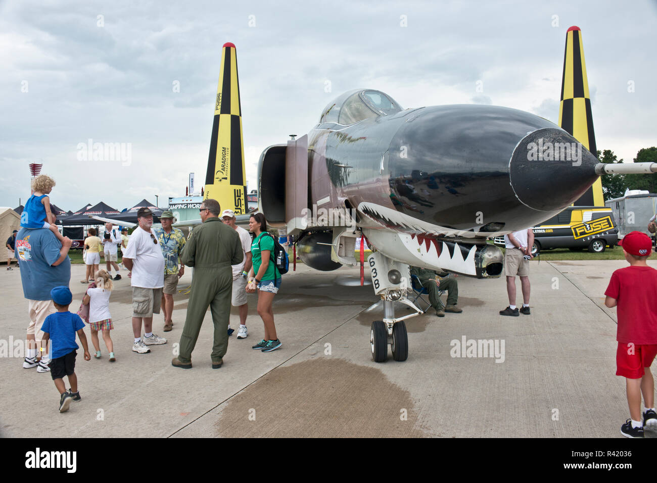 USA (Wisconsin), Oshkosh AirVenture 2016, Boeing, Centennial Plaza, F-4 Phantom II Jet Fighter Banque D'Images