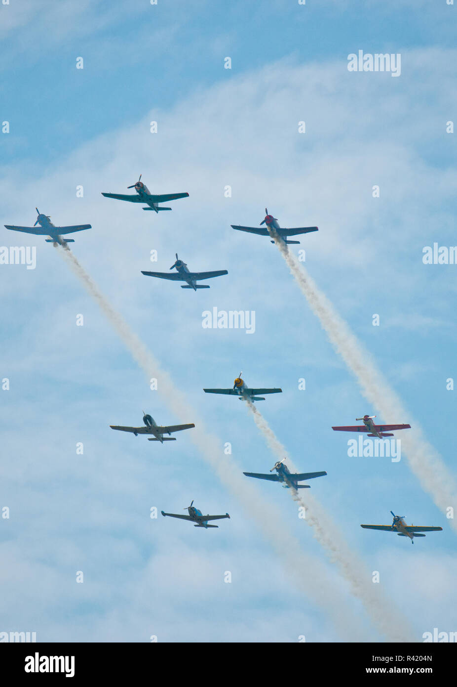 USA (Wisconsin), Oshkosh, AirVenture 2016, Formation d'avions d'entraînement mixte Banque D'Images