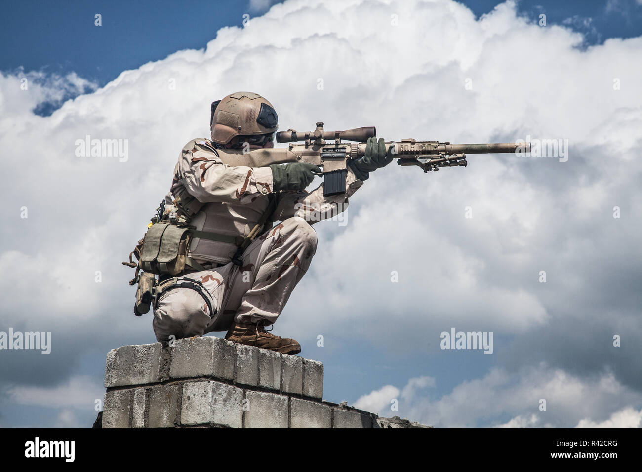 Navy SEAL en action Banque D'Images