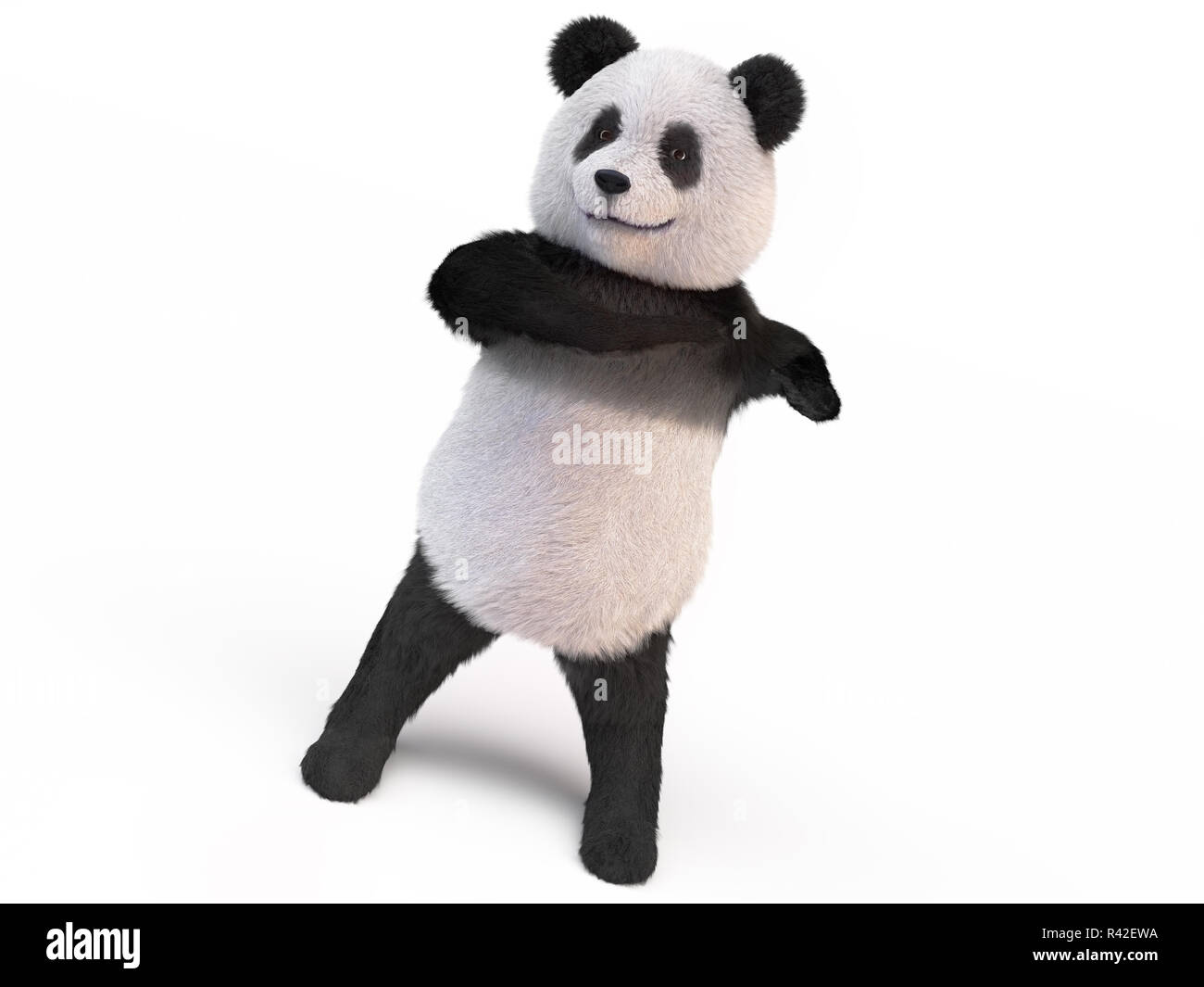 Panda moelleux corps de torsion Banque D'Images