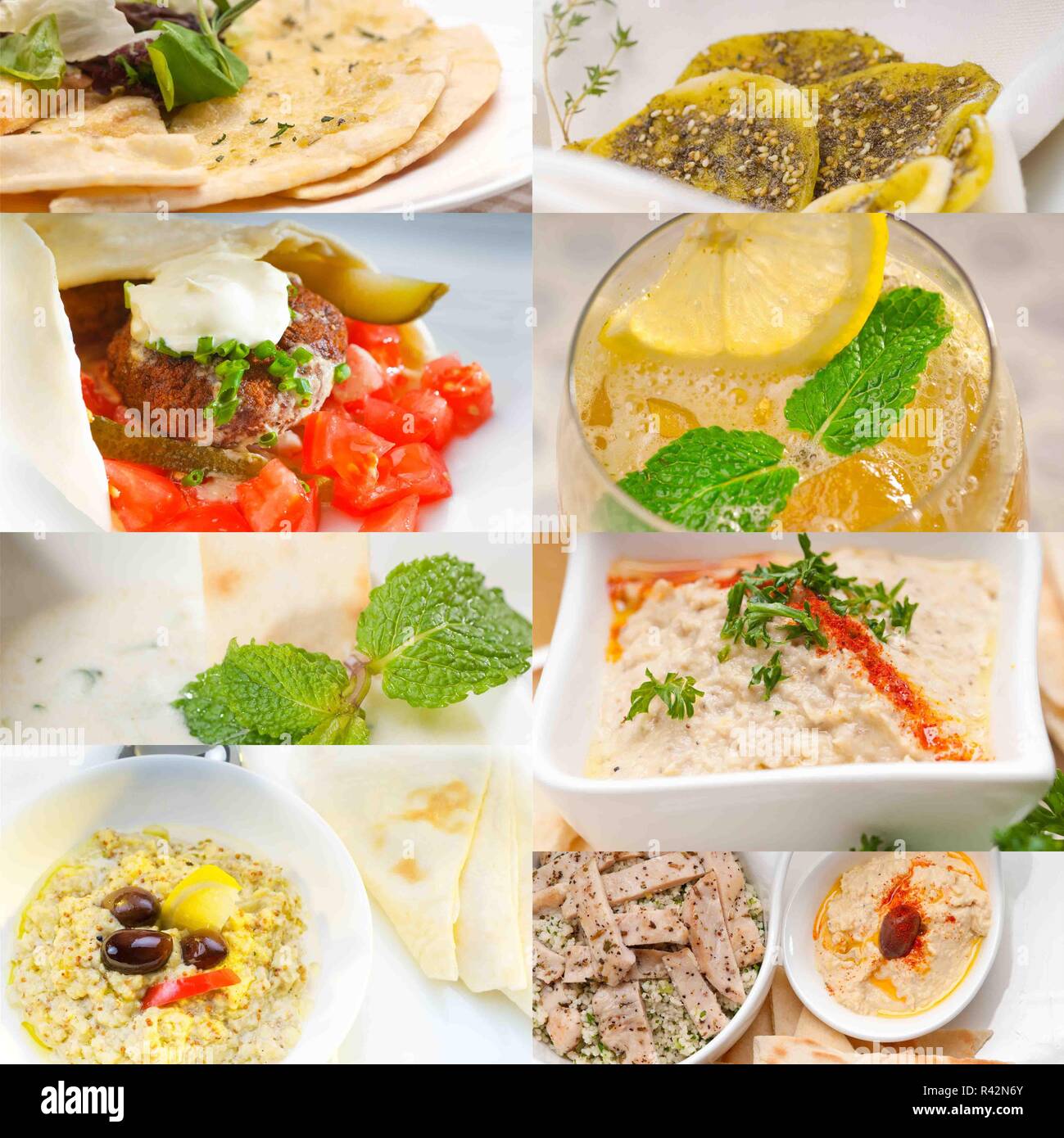 Middle East food collage Banque D'Images