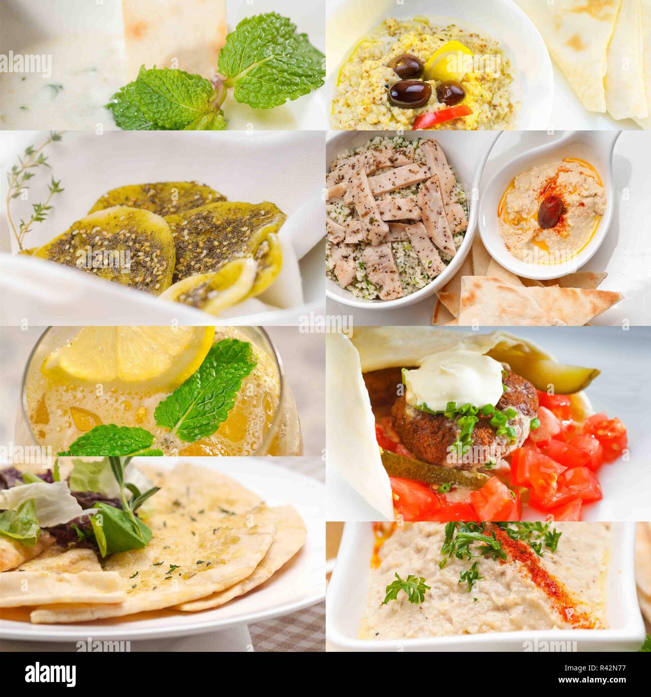 Middle East food collage Banque D'Images