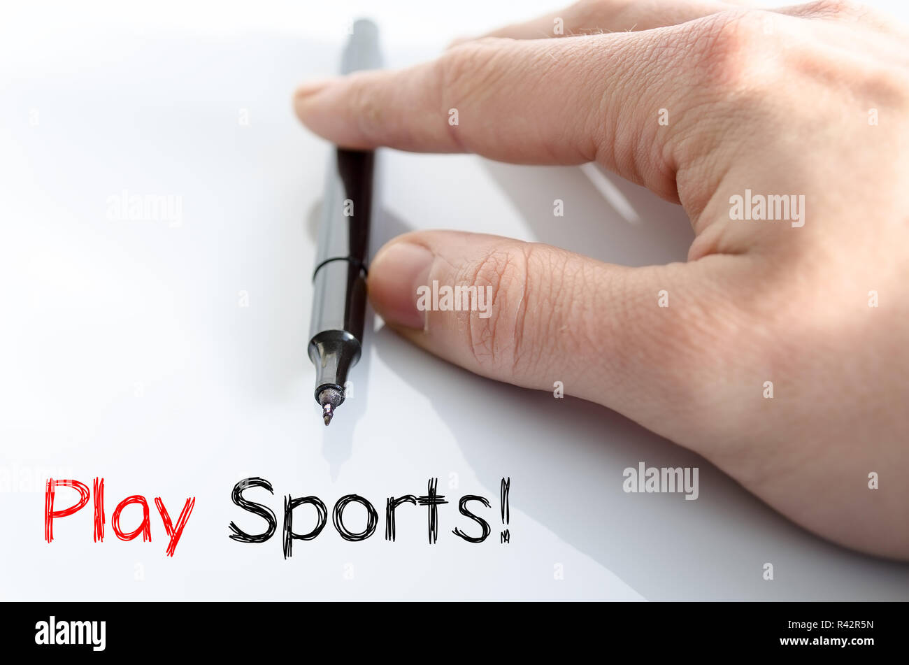 Play sports concept texte Banque D'Images