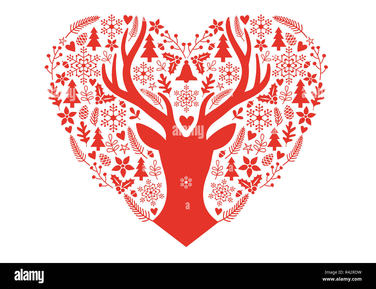 Carte De Noel Avec Coeur Rouge Vector Photo Stock Alamy