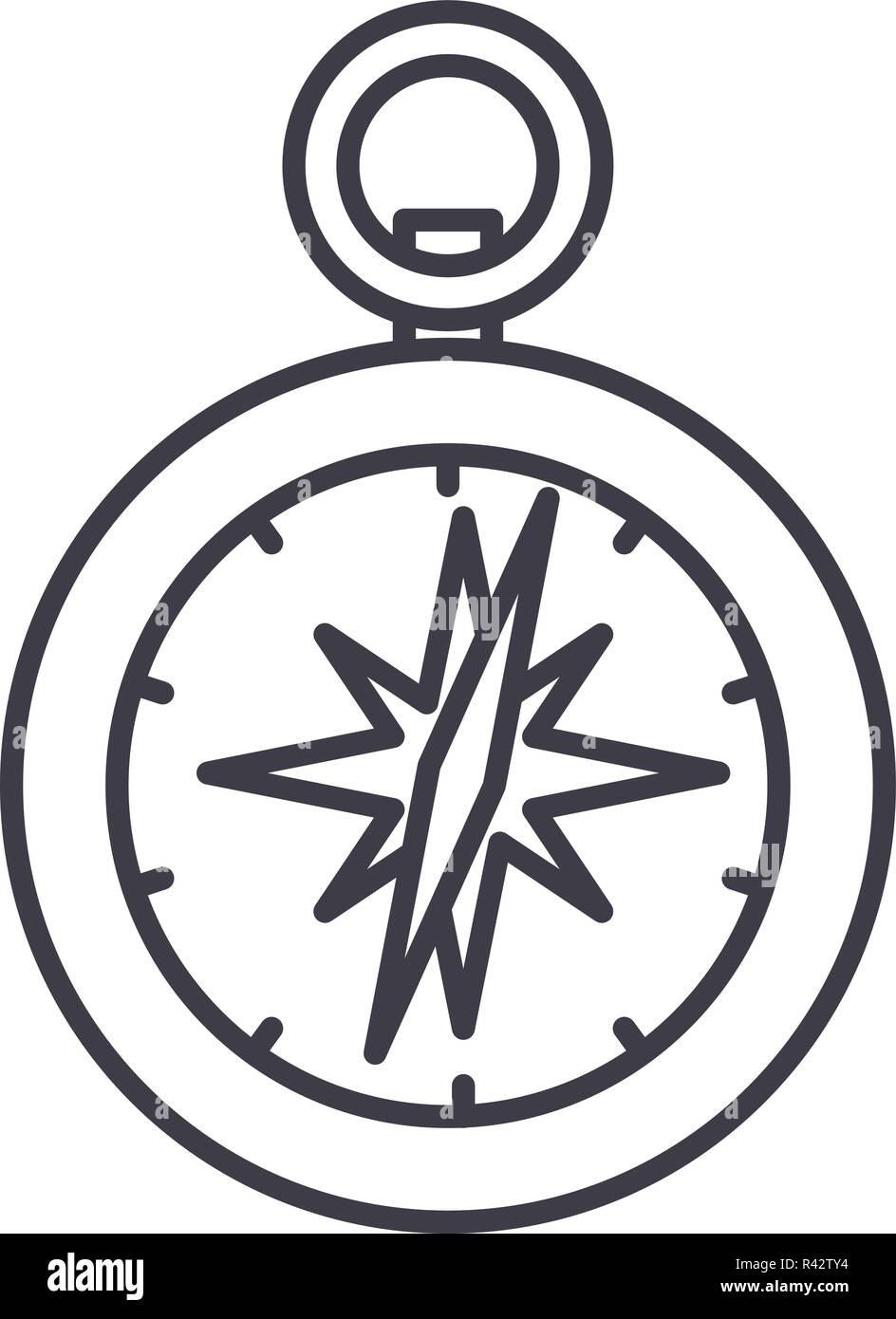L'icône de la ligne Compass concept. Vector illustration linéaire ...