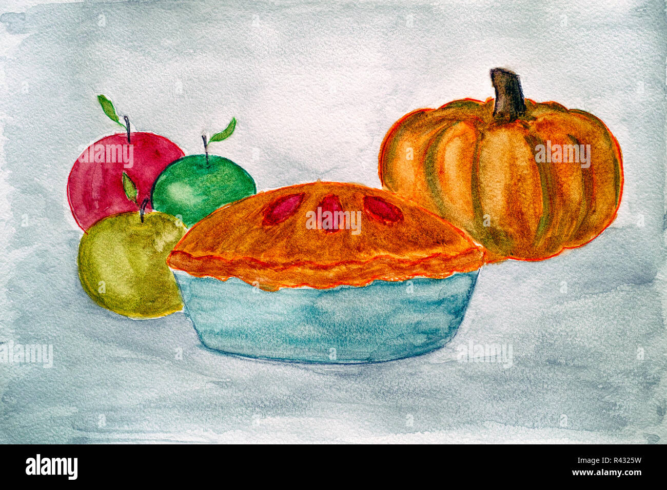 Gateau A La Citrouille Et Pommes Aquarelle Dessin A La Main Close Up Photo Stock Alamy Gateau A La Citrouille Et Pommes Aquarelle Dessin A La Main Close Up Photo Stock Alamy