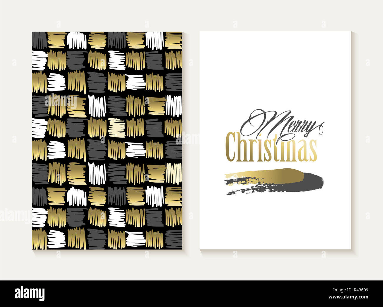 Joyeux noël jeu de carte d'or motif forme indienne Banque D'Images