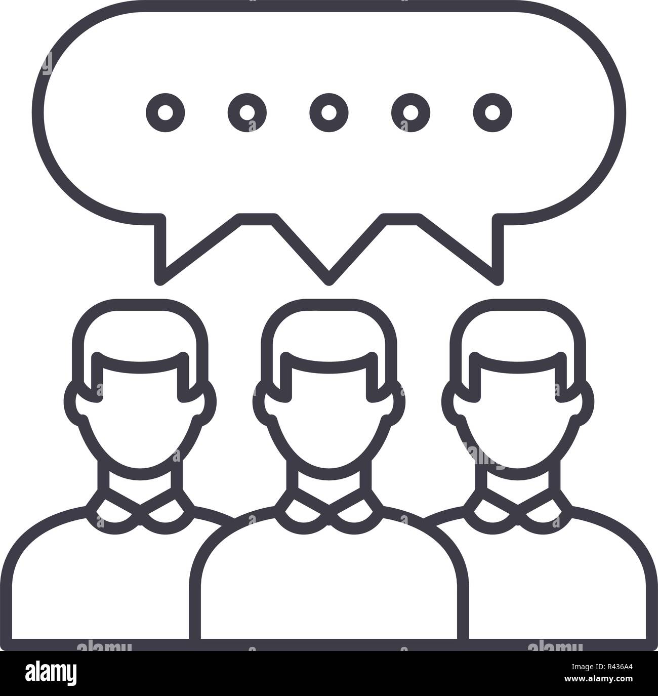 L'icône de la ligne de discussion de groupe concept. Discussion de groupe vector illustration linéaire, symbole, d'un signe Illustration de Vecteur