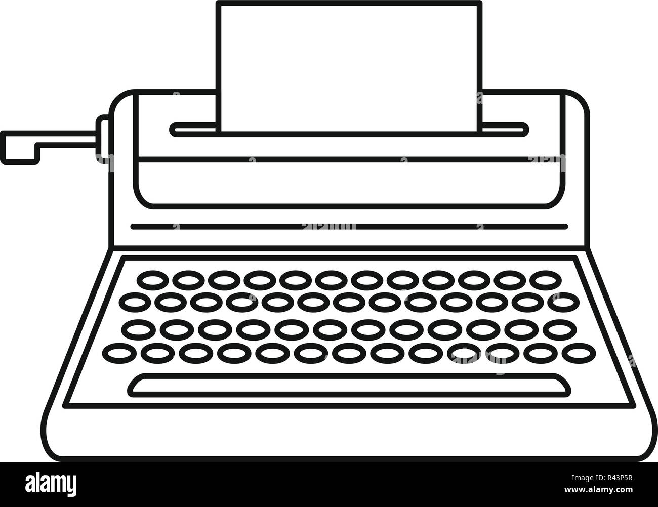 Petite icône de machine à écrire. Contours illustration de petite icône vecteur machine à écrire pour le web design isolé sur fond blanc Illustration de Vecteur