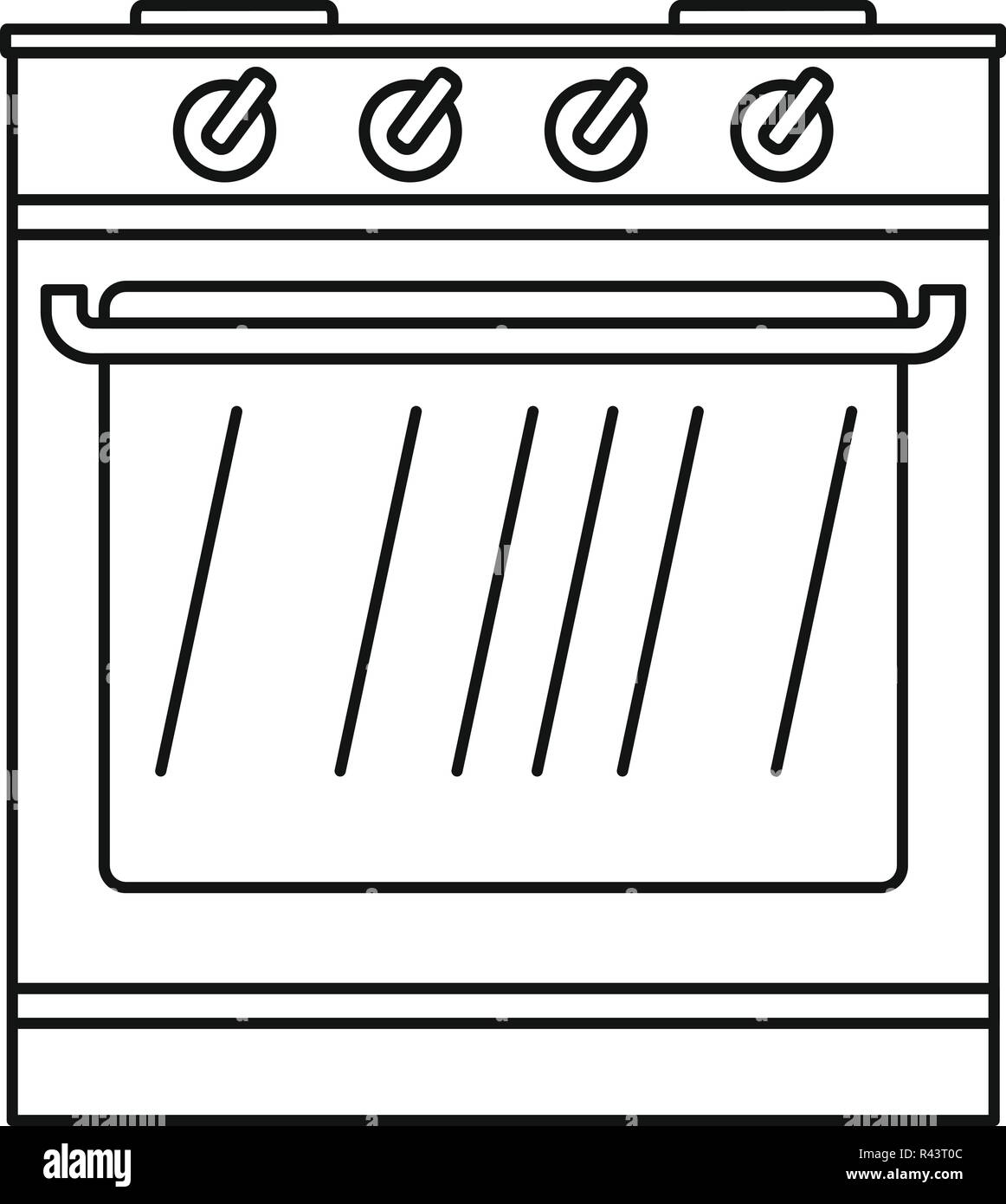 Nouvelle icône de four. Contours illustration de nouvelle icône vecteur four pour la conception web isolé sur fond blanc Illustration de Vecteur