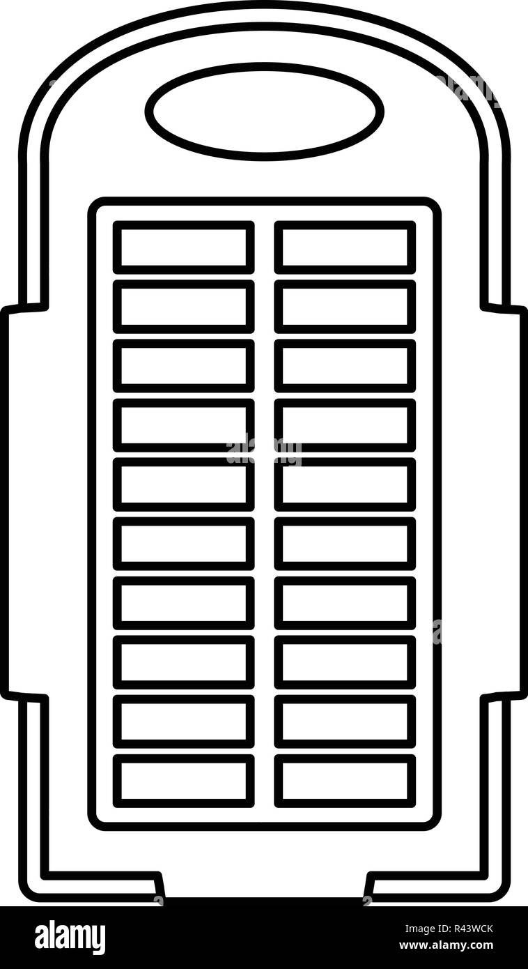 Banque d'icône panneau solaire. Contours illustration de la banque d'alimentation panneau solaire icône vecteur pour la conception web isolé sur fond blanc Illustration de Vecteur