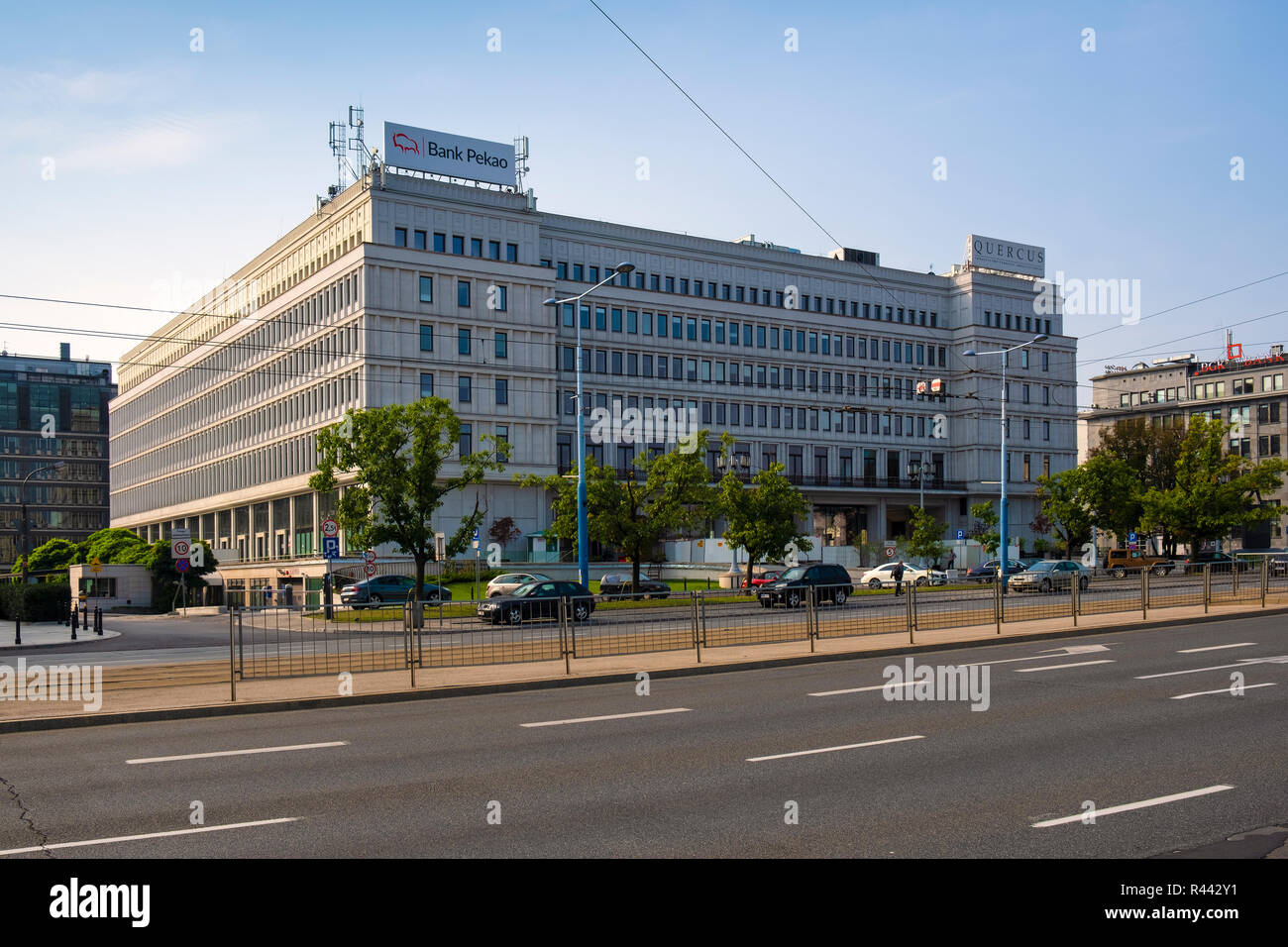 Varsovie, Mazovie / Pologne - 2018/09/02 : Vue panoramique du centre-ville de Varsovie avec le Comité central du Parti communiste à la construction Banque D'Images