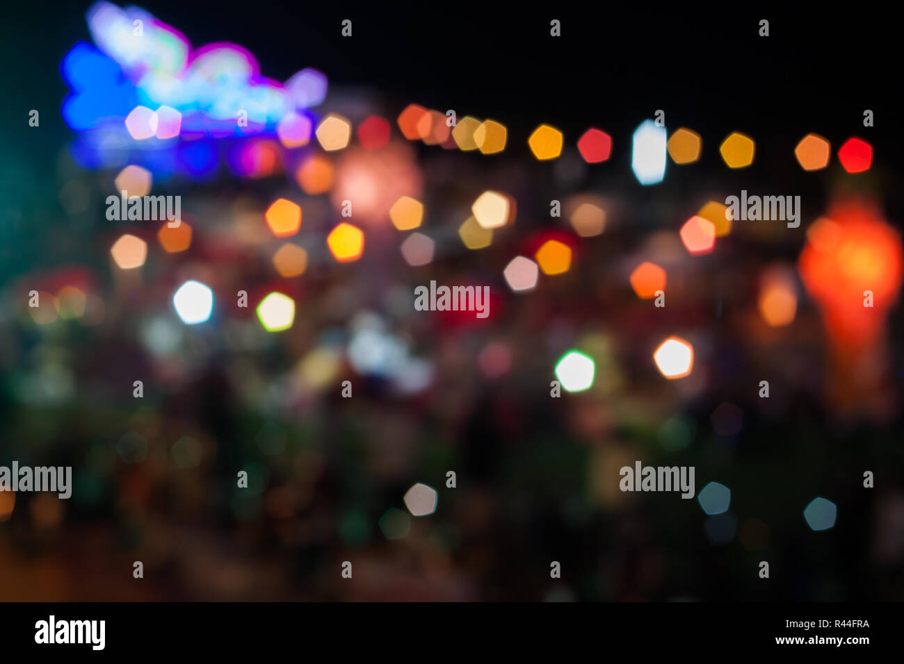 Résumé Lumières floues au festival de Loy Krathong Banque D'Images