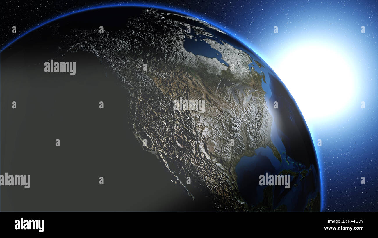 La planète Terre à l'univers ou l'espace, de la Terre et de la galaxie dans une nébuleuse nuages Banque D'Images