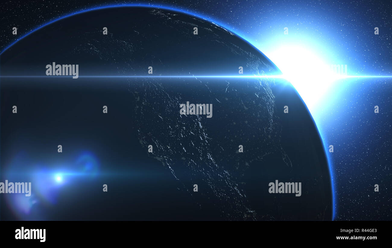 La planète Terre à l'univers ou l'espace, de la Terre et de la galaxie dans une nébuleuse nuages Banque D'Images