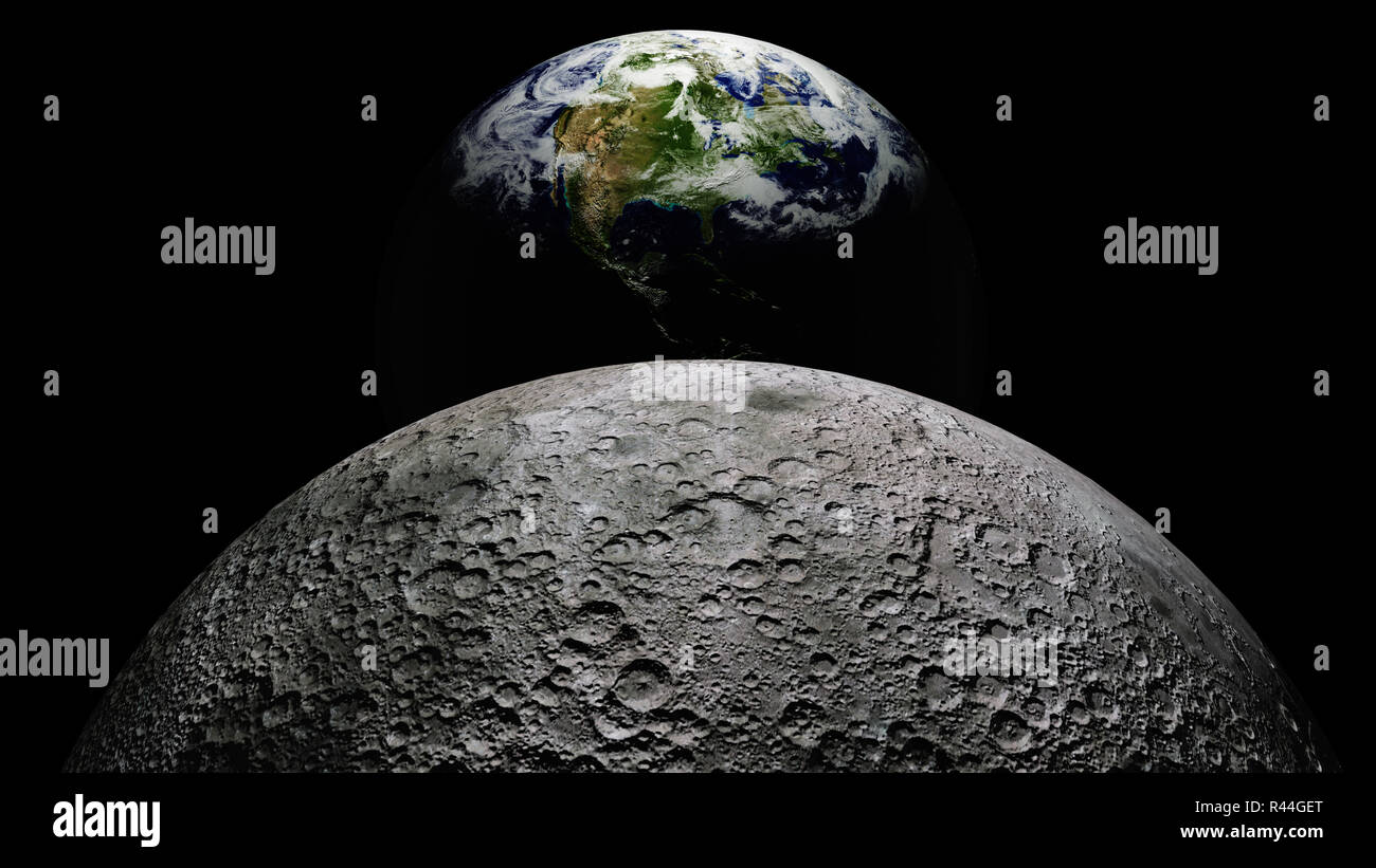 La planète Terre à l'univers ou l'espace, de la Terre et de la galaxie dans une nébuleuse nuages Banque D'Images