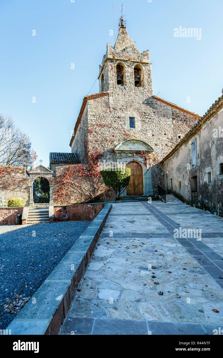 L'église romane de Santa Maria de sau à Vilanova de Sau, Espagne Banque D'Images