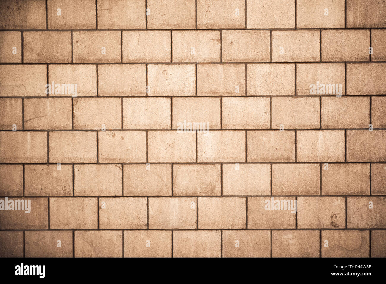 Crème de marron haute résolution texture mur de briques Banque D'Images