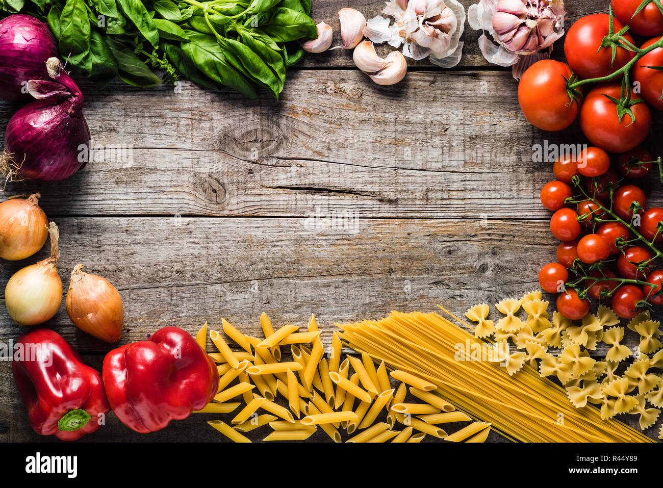 Ingrédients de cuisine italienne Banque D'Images
