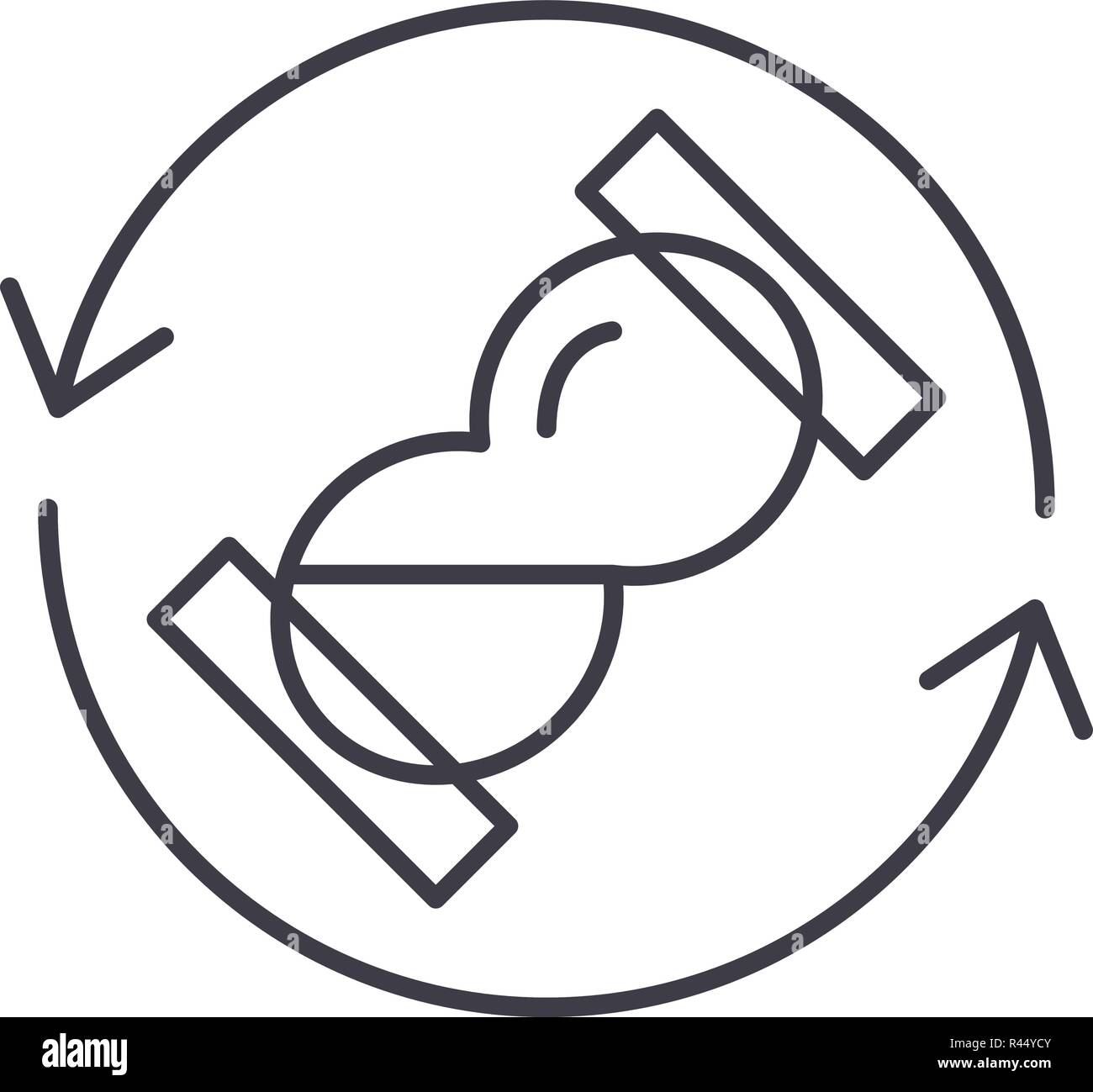 L'icône de la ligne du temps d'attente gratuit. Vector illustration