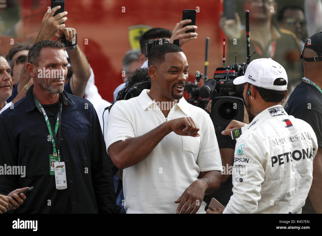 Sport Automobile : Championnat du Monde de Formule 1 de la FIA 2018, Grand Prix d'Abu Dhabi, World Championship;2018;;Grand Prix d'Abu Dhabi, l'acteur Will Smith a fait une apparition à l'Abu Dhabi F1 : 25.11.2018. Dans le monde d'utilisation | Banque D'Images