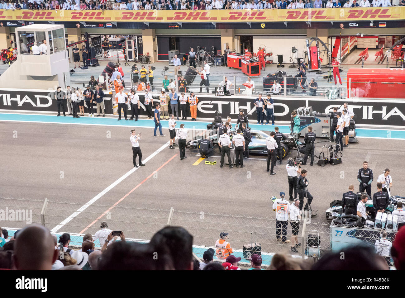 Abu Dhabi, EAU. 25 novembre 2018 - Circuit de Yas Marina, à Abu Dhabi, EAU : dernier jour d'Abu Dhabi Grand Prix de Formule 1. Credit : Fahd Khan / Alamy Live News Banque D'Images
