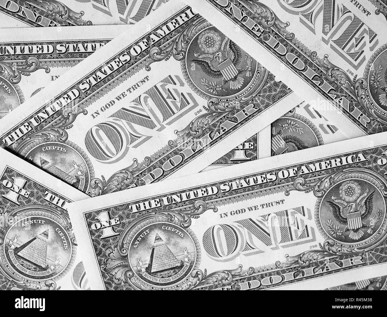 Fond de billets Banque d'images noir et blanc - Alamy