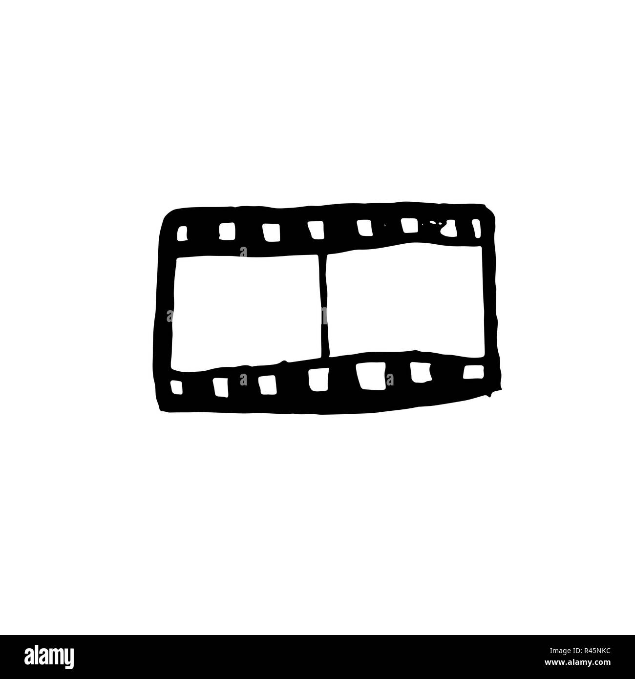 L'icône de bobine de film. Grunge Vector illustration. Illustration de Vecteur