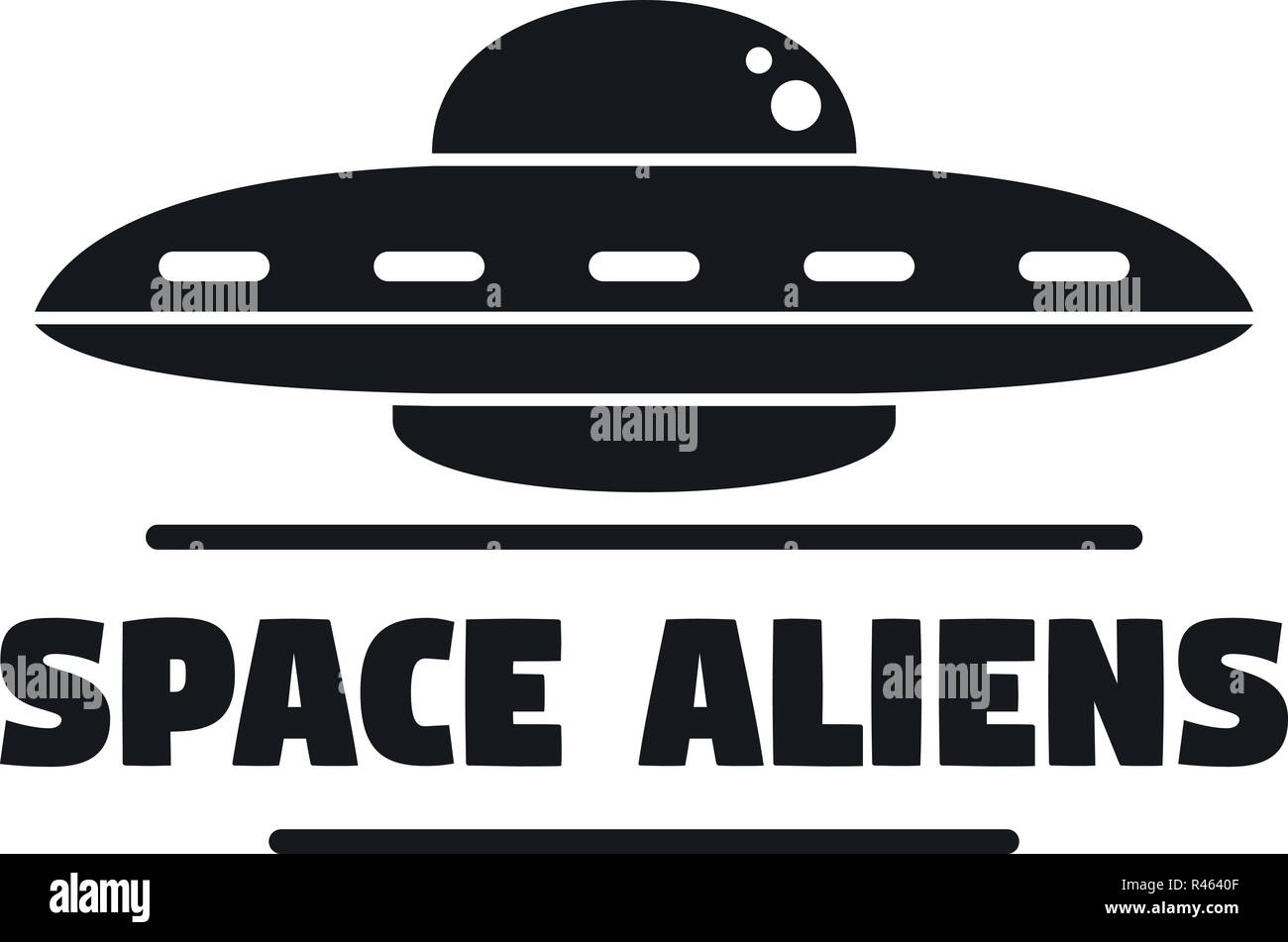 Des extraterrestres logo bateau. Simple illustration de l'espace aliens ship logo vector pour la conception web isolé sur fond blanc Illustration de Vecteur
