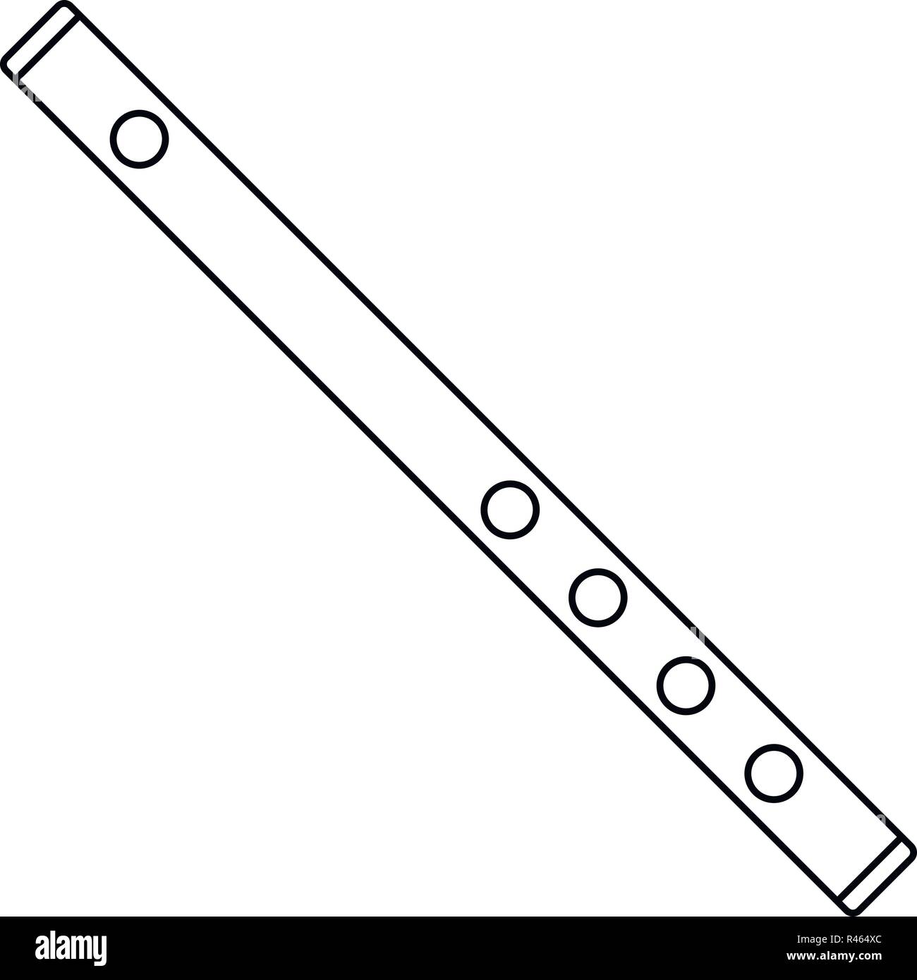 Flûte en bois. Flûte en bois contour icône vecteur pour la conception web isolé sur fond blanc Illustration de Vecteur